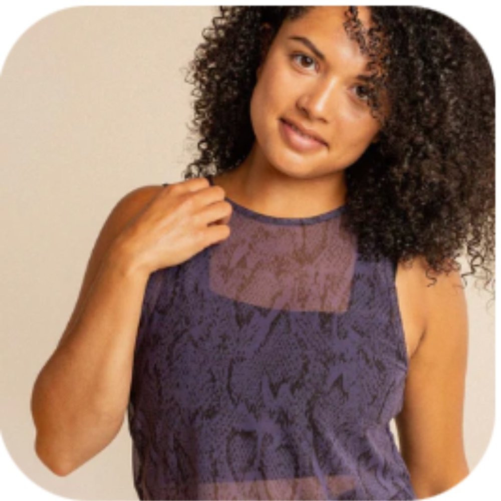 B3 x Beyond Yoga Mesh Snakeskin Tank, NWT - Size Medium